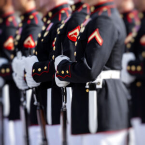 Marines in dress uniform