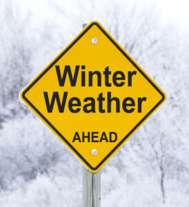 Winter Weather Ahead sign